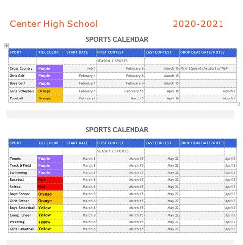 Center High School - Athletics